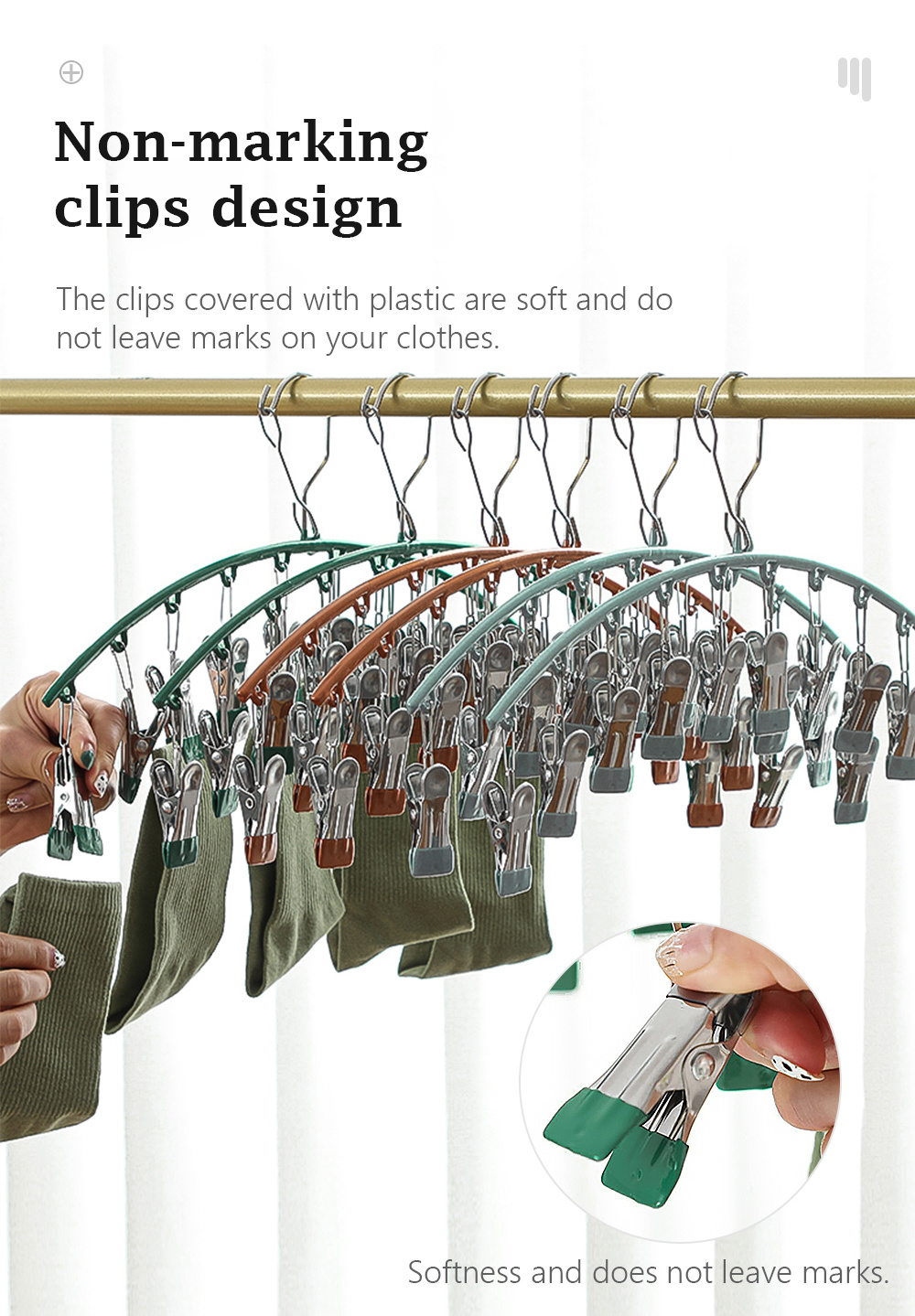 10 Clips Windproof Sock Hanger-5